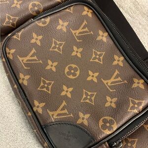 Louis Vuitton Black and Brown Monogram Belt Bag MACASSAR COLLECTION